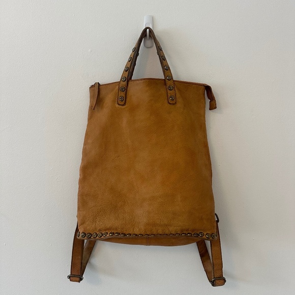 Free People Ellie Brown Leather Studded Backpack main image 8